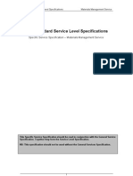 NHS Standard Service Level Specifications: Specific Service Specification - Materials Management Service