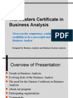 The Masters Certificate in Business Analysis