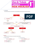 Concurrencia Vocalica para Primer Grado de Secundaria