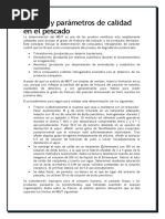 Análisis y Parámetros de Calidad en El Pescado