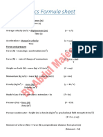 Physics Igcse All Imp Formulas