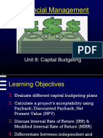 FinMan Unit 8 Lecture-Capital Budgeting 2021 S1