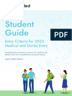 Student Guide: Entry Criteria For 2022 Medical and Dental Entry