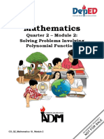 Mathematics: Quarter 2 - Module 2: Solving Problems Involving Polynomial Functions