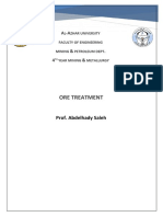 Ore Treatment: Prof. Abdelhady Saleh