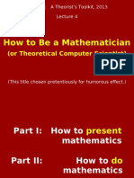 How To Do Math and Tcs