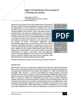 Contested Knowledge: A Critical Review of The Concept of Differentiation in Teaching and Learning