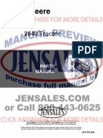 John Deere Tractor Parts Manual JD P Pc1539