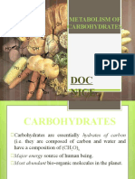 METABOLISM of CARBOHYDRATES