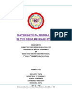 Mathematical Models Used in The Drug Release Studies