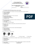 Physical Science First Quarter Exam Sy 2021-2022 SET B