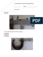 Prueba de Conocimiento Mecánico