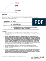 Preliminary For Schools Reading Part 3 Activity - Notes For Teachers