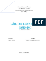 La Etica Como Filosifia Moral en La Escuela Cinica