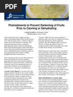 Pretreatments To Prevent Darkening of Fruits Prior To Canning or