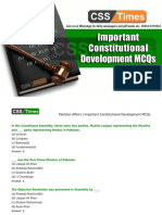 Pakistan Affairs - Important Constitutional Development MCQs