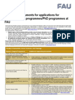 Supporting Documents For Applications For Master'S Degree Programmes/Phd Programmes at Fau