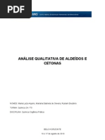 Análise Qualitativa de Cetonas e Aldeídos