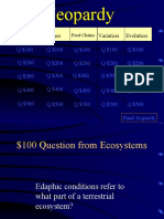 Jeopardy: Biomes Variation Evolution