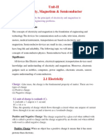 Unit 2 Electricity Magnetism & Semiconductors