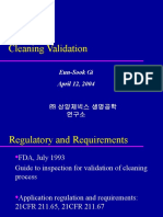 Cleaning Validation: Eun-Sook Gi April 12, 2004