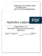 Hydrolics Laboratory: Jordan University of Sceince and Technology Department of Civil Engineering