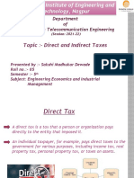 Topic:-Direct and Indirect Taxes: Department of Electronics & Telecommunication Engineering