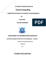 Cloud Computing: Mini Project Work Entiled On