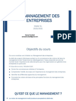 Cours Management D'entreprise Chapitres I Et II