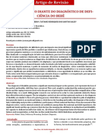 O Luto Materno Diante Do Diagnóstico de Deficiência Do Bebê