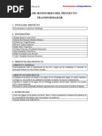 Ficha de Monitoreo Del Proyecto de Expresión Transformadora