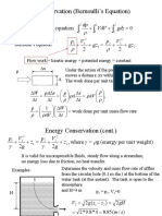 Energy Conservation (Bernoulli's Equation)