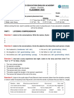 Servex Education English Academy Placement Test