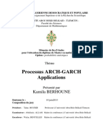 Processus ARCH GARCH Applications