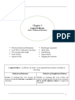 Chapter 5 Logical Fallacies (Part 1 - Fallacies of Relevance)