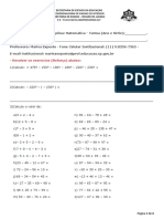 Atividades Matemática