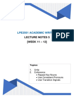 Lpe2501 Lecture Notes 5 (Week 11 - 12)