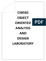 CS8582 Object Oriented Analysis AND Design Laboratory