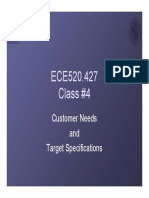 ECE520.427 Class #4: Customer Needs and Target Specifications