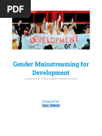 Gender Mainstreaming For Development