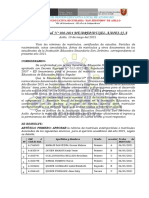 R.D.N° 20 Matrícula Extemporanea