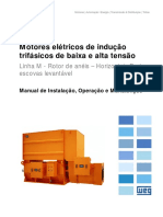 WEG Motores de Inducao Trifasicos de Baixa e Alta Tensao Rotor de Aneis Com Porta Escovas Levant Vel Linha M Mining 14338637 Manual Portugues BR