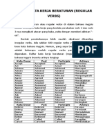 Daftar Kata Kerja Beraturan (Regular Verbs) : Kata Dasar Past Participle Artinya