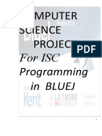 Computer Science Project: For Isc Programming in Bluej