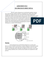 Assignment No 6 Shearing Process in Sheet Metal