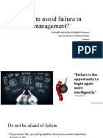 How To Avoid Failure in Management