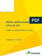 Lista de CEP Pedro Leopoldo - MG - 01-12-2021