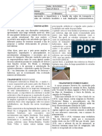 Atividade de Revisão Geografia - Redes - Transportes e Comunicaçôes