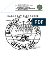 Barangay Clearance: Office of The Barangay Chairman