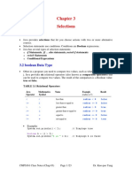 Selections: True or False. TABLE 3.1 Relational Operators